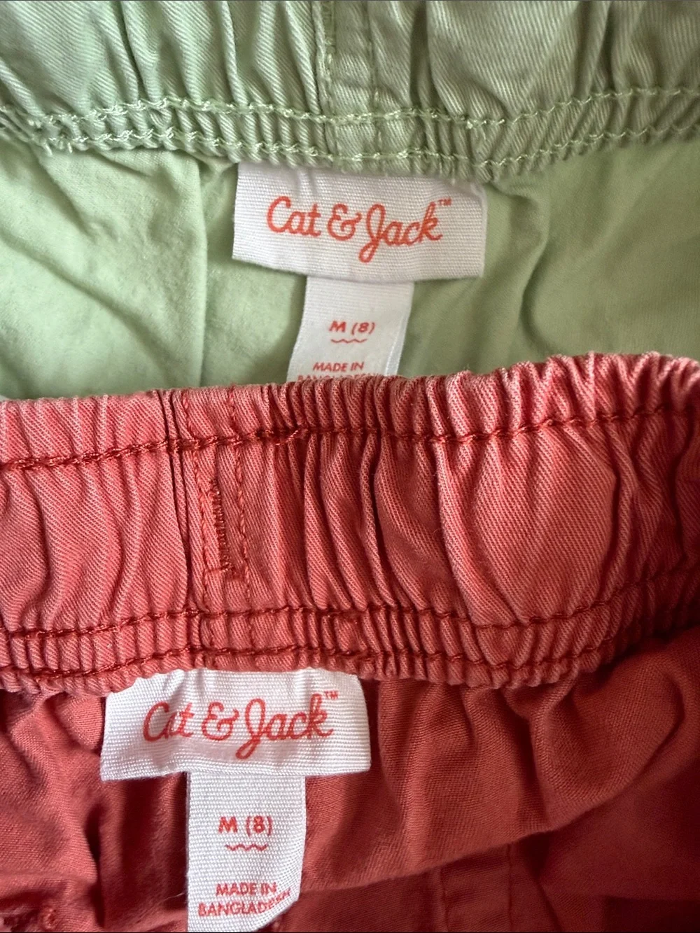 Bundle Cat & Jack Boy Shorts Drawstring Green and Red Size 8